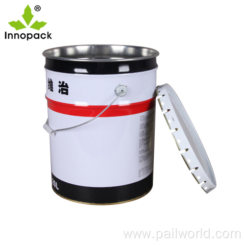 white black buckets 5 gallon with lids
